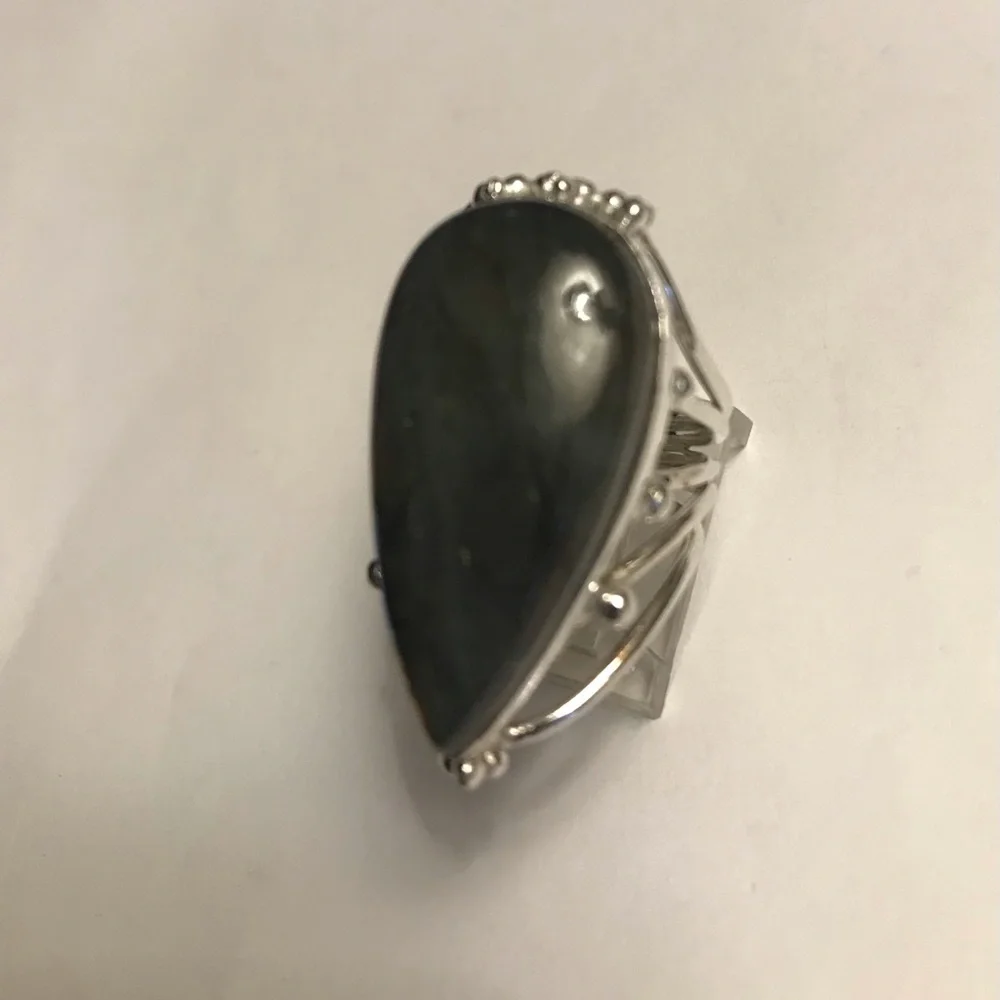 Labradorite Stamped 925 Sterling Silver Ring